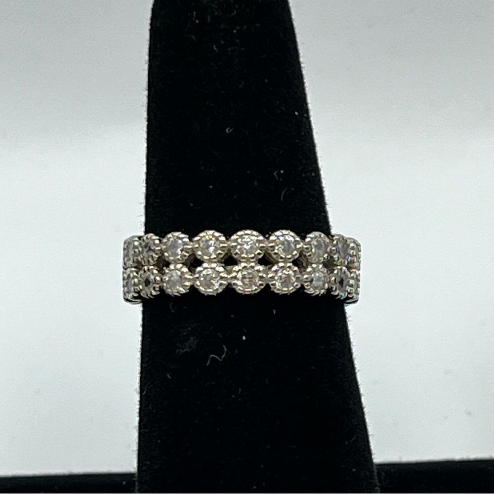 YGI 925 China Silver & Cubic Zirconia Micropave Multi Row Eternity Band